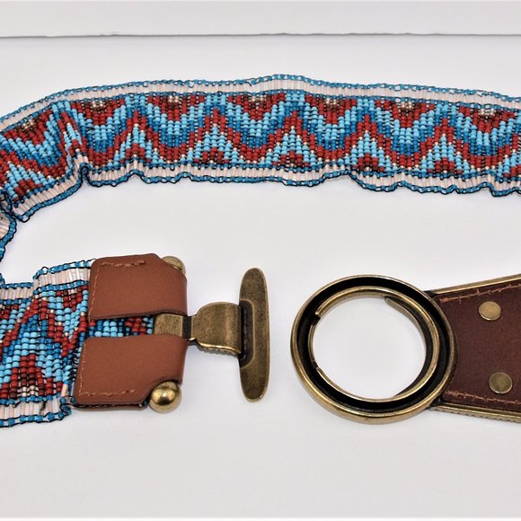 🗿BOHO Native American Pattern Beaded Elastic Belt - Picture 5 of 5
